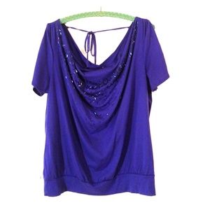 Lane Bryant size 14-16 purple blingy shirt